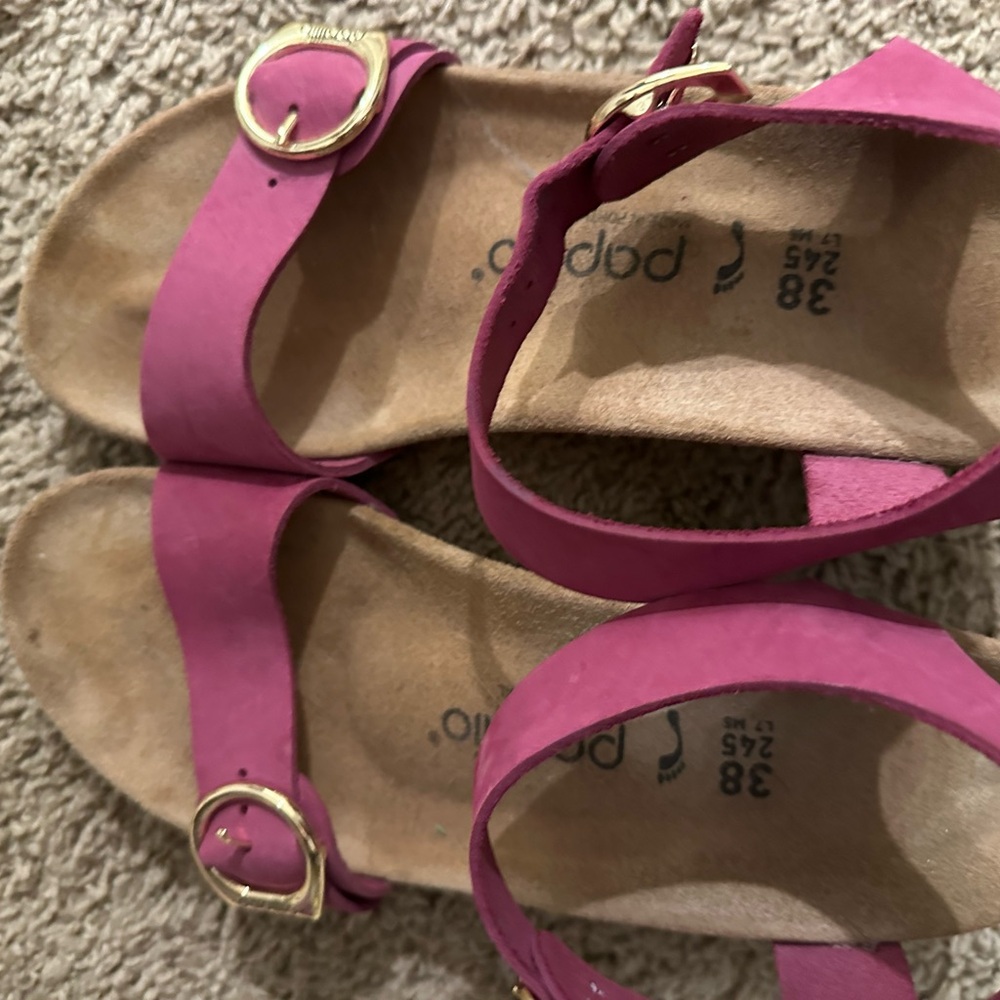 Pink Sandals with Gold Buckles